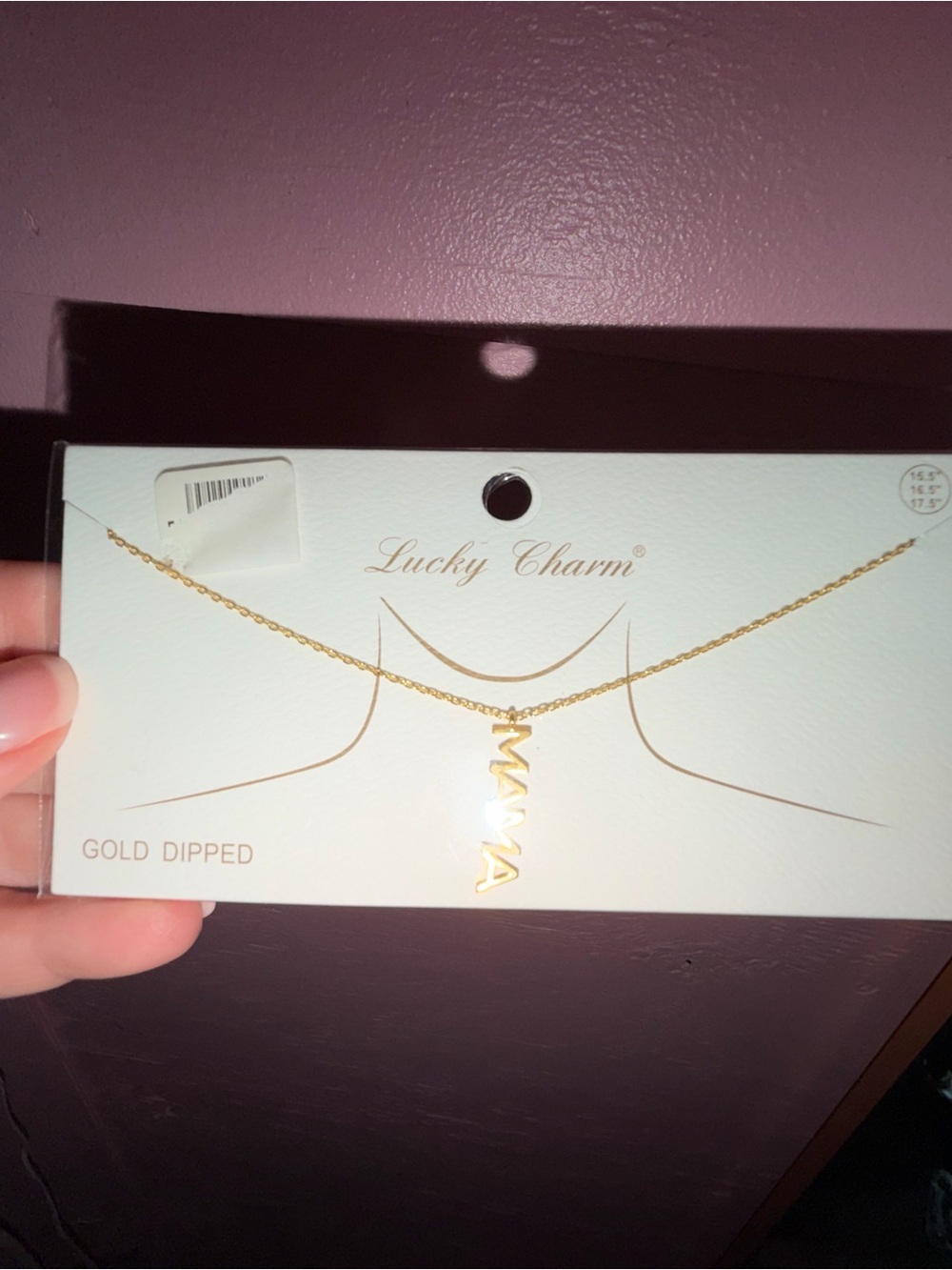 Gold-Dipped 'MAMA' Vertical Pendant Necklace ❤️ NWT